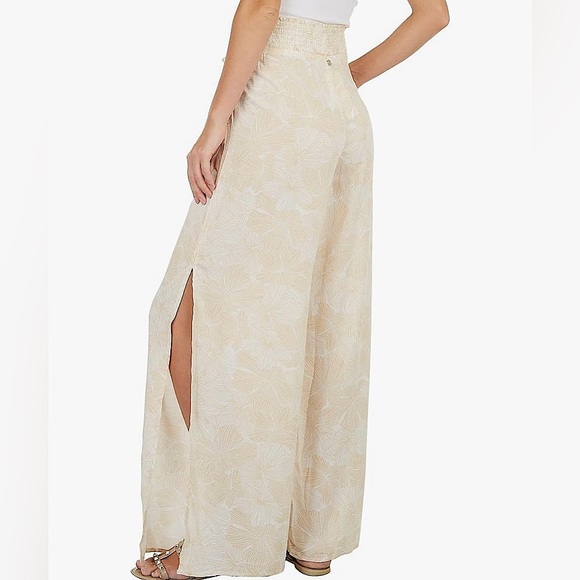 ROXY Tropical Tapioca Wide Split Leg Pants Size Small NWOT - Picture 4 of 10